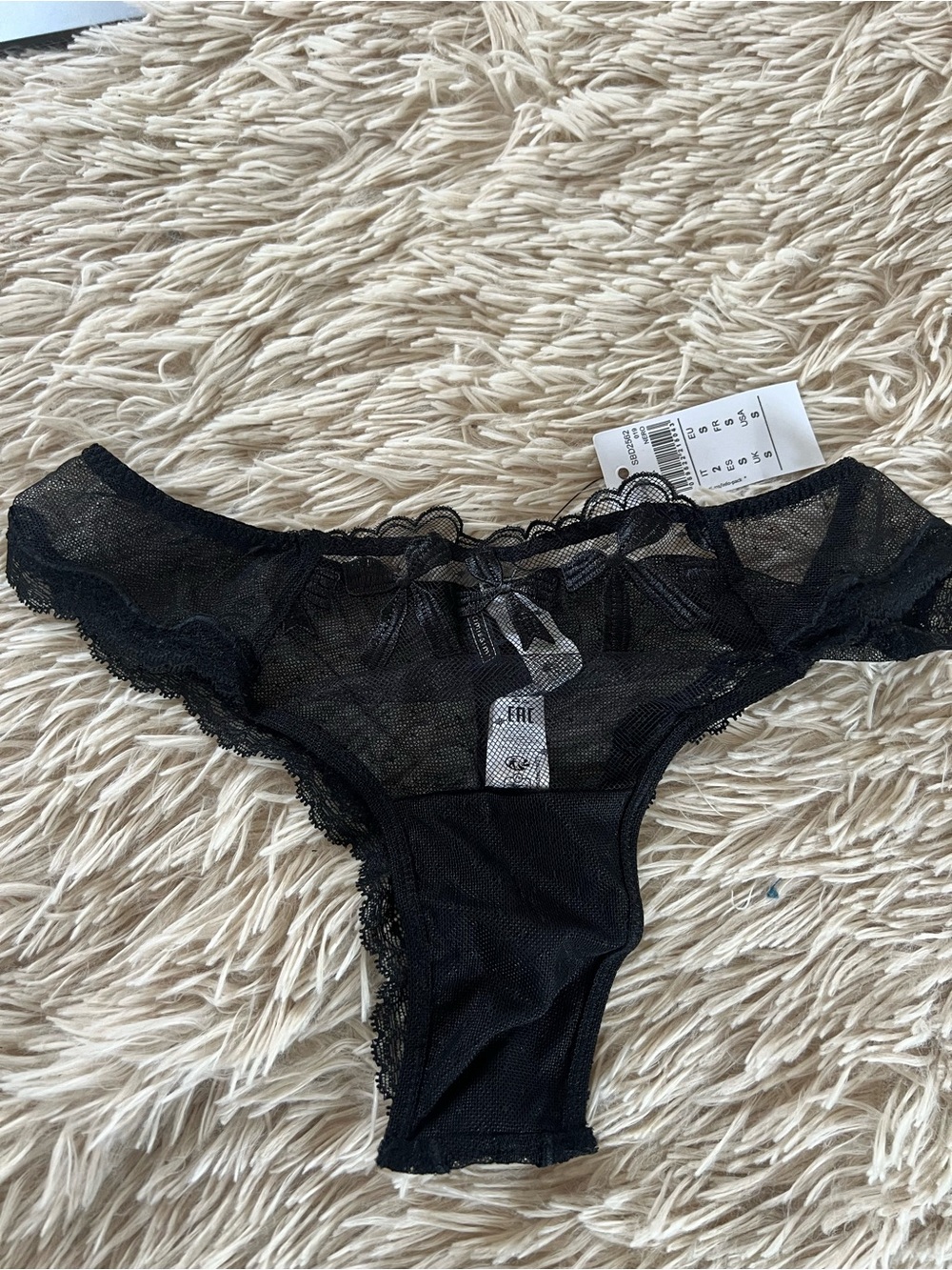intimissimi Black Sheer Lace Panty